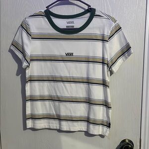 Vans White Striped Women's Top